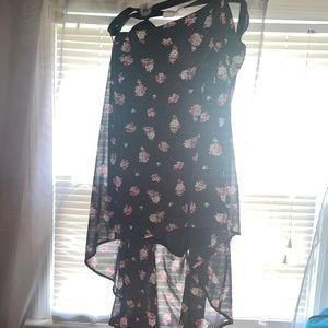 High low floral skirt with black belt new with tag